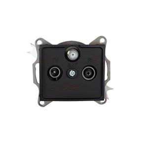 DOMO   Zásuvka SAT-TV-R koncová – čierna matná