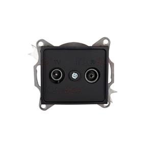 DOMO   Zásuvka TV-R koncová – čierna matná