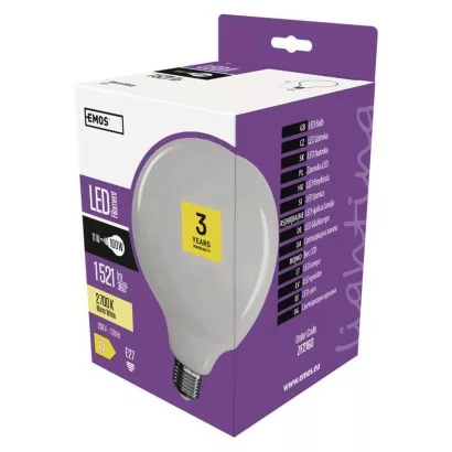 LED žiarovka Filament Globe / E27 / 11 W (100 W) / 1 521 lm / teplá biela