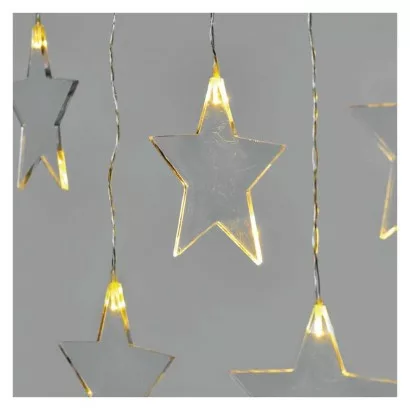 LED vianočný záves – hviezdy, 45×84 cm, vonkajší aj vnútorný, teplá biela