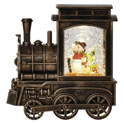 LED vianočný vláčik 17×16 cm, 3x AA, vnútorný, teplá biela, časovač