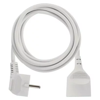 Predlžovací kábel 2 m / 1 zásuvka / biely / PVC / 1 mm2