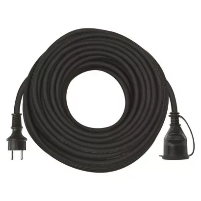 Vonkajší predlžovací kábel 30 m / 1 zásuvka / čierny / guma-neoprén / 230 V / 1,5 mm2