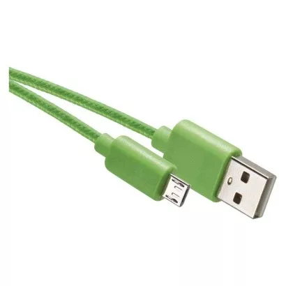 Nabíjací a dátový kábel USB-A 2.0 / micro USB-B 2.0, 1 m, zelený