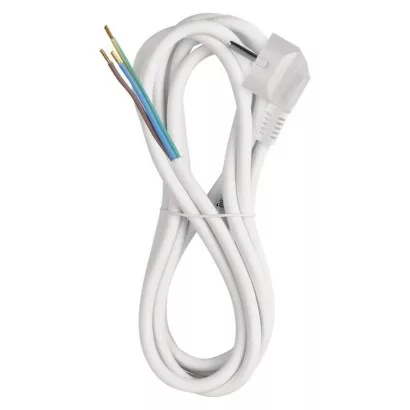 Flexo šnúra PVC 3× 1,5mm2, 3m, biela