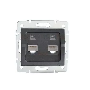LOGI Dvojitá dátová zásuvka nezávislá 2xRJ45Cat 6 Jack Grafit