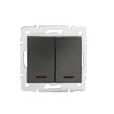 LOGI Združený lustrový vypínač s LED – č. 5 Grafit
